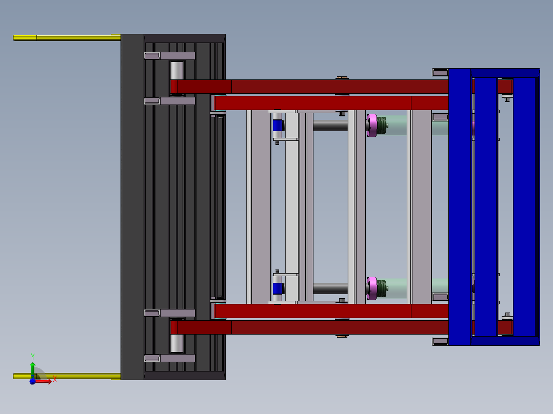 单叉固定机sw12可编辑前视图