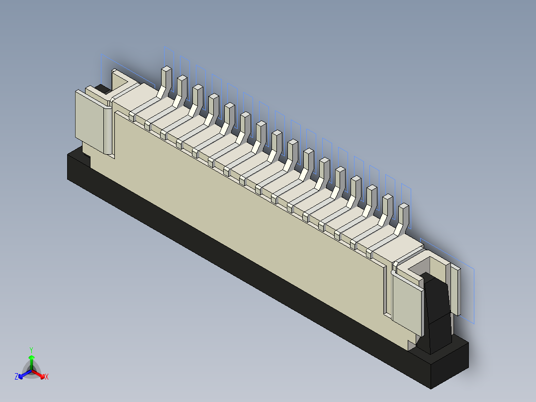 连接器 SM-FFC3B05-16-T正等轴测图