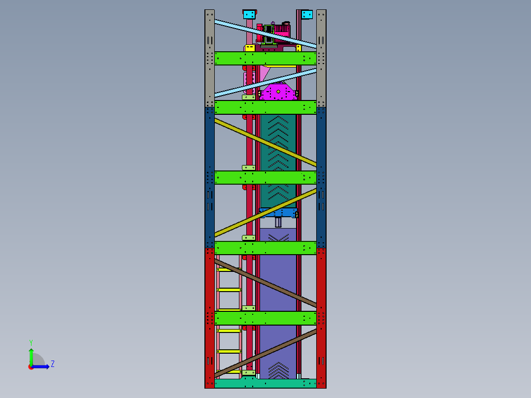 牵引两层电动升降货梯左视图