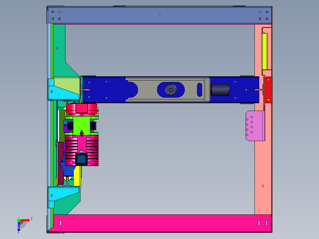 牵引两层电动升降货梯俯视图