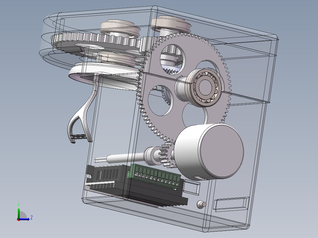 电动水果削皮机左视图