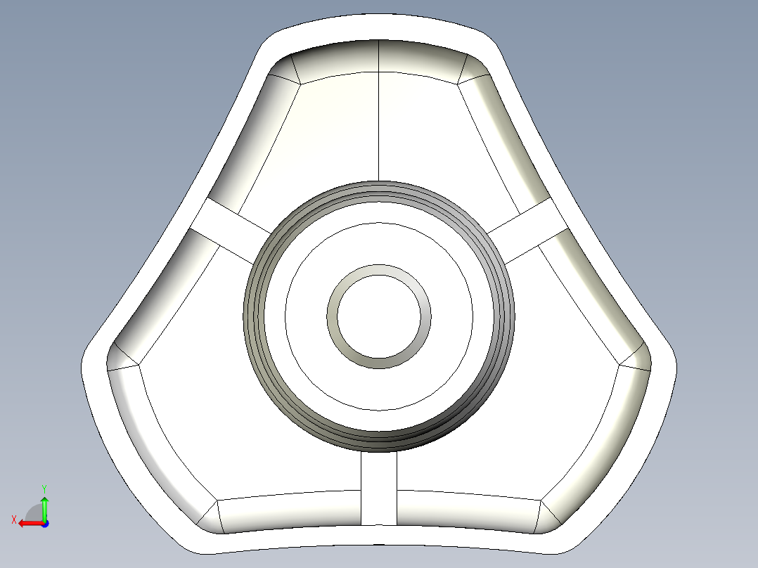 三瓣型把手1077-3D多系列多零件图纸模型后视图
