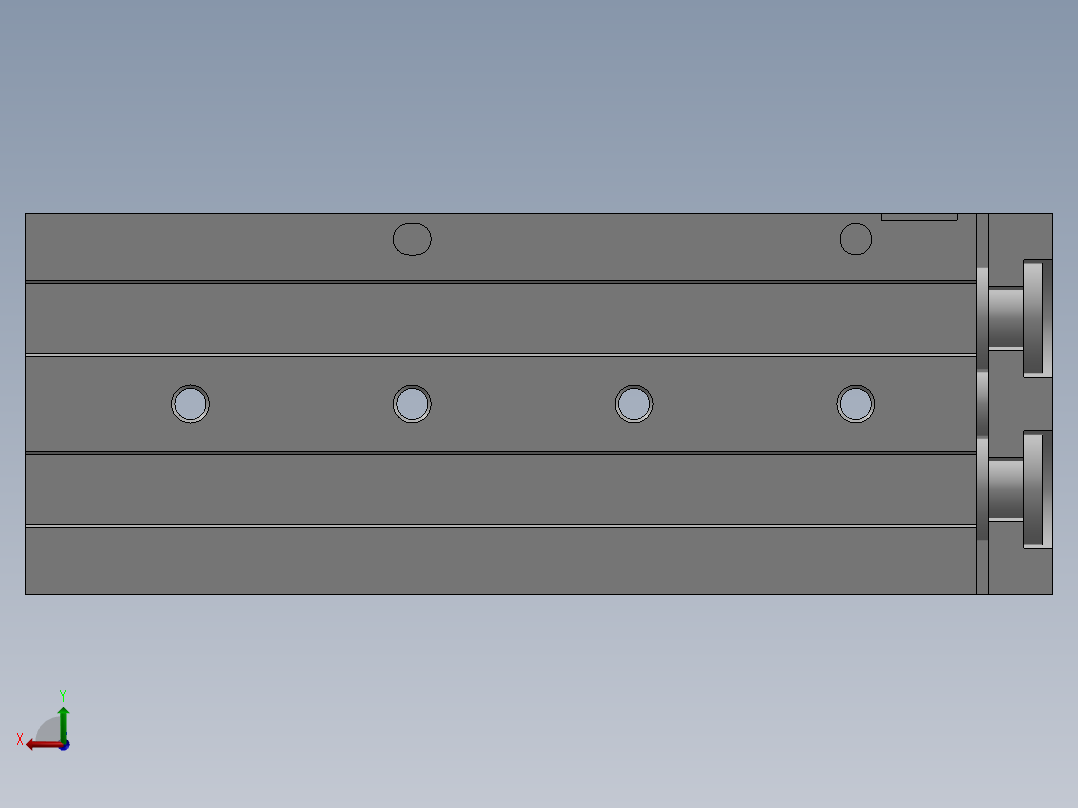 滑台气缸HLS16X75S后视图
