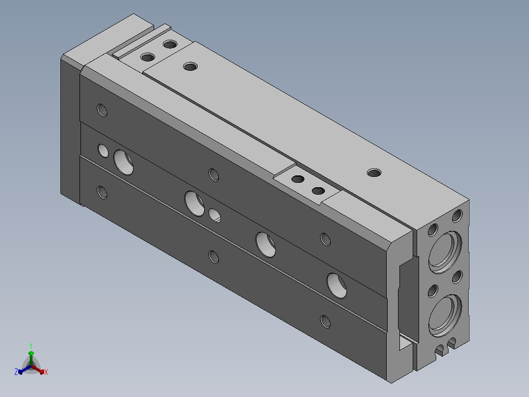 滑台气缸HLS16X75S正等轴测图
