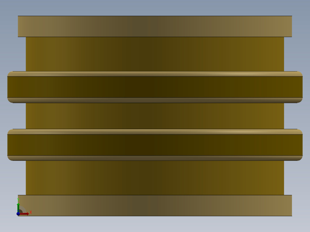 紧固件-No. 6-32 Brass 3DP Inserts前视图