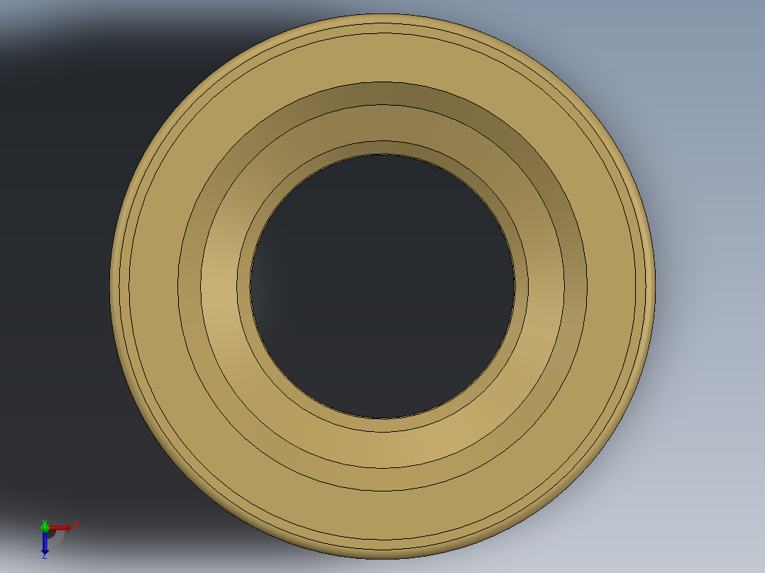 紧固件-No. 6-32 Brass 3DP Inserts俯视图