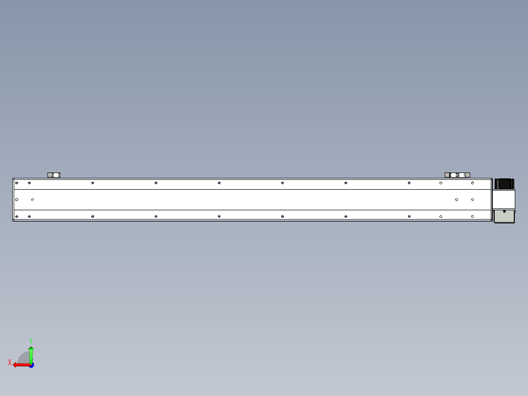 同步带滑台-半封闭B13H-L45-S1250-LU-P40-D3后视图