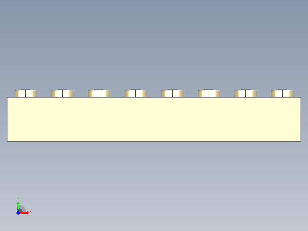乐高套装 4421基本积木-4159774 Brick Yellow - Tan Brick 1 x 8.STEP前视图