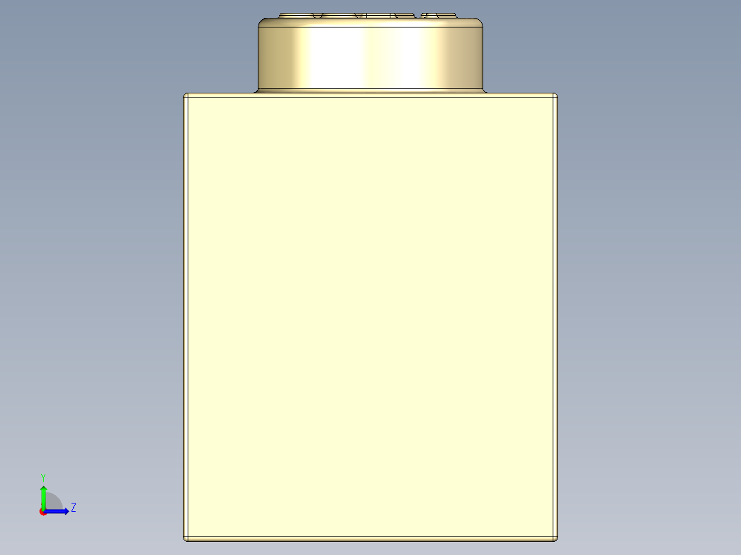 乐高套装 4421基本积木-4159774 Brick Yellow - Tan Brick 1 x 8.STEP左视图