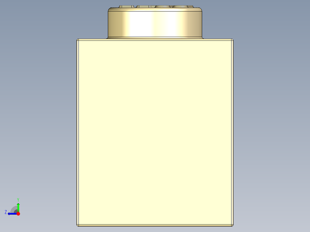 乐高套装 4421基本积木-4159774 Brick Yellow - Tan Brick 1 x 8.STEP右视图