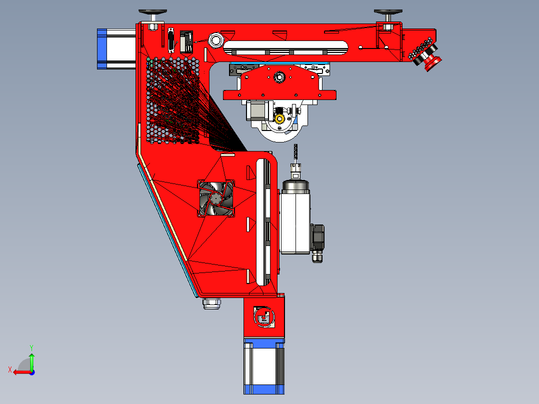 3轴cnc雕刻机后视图