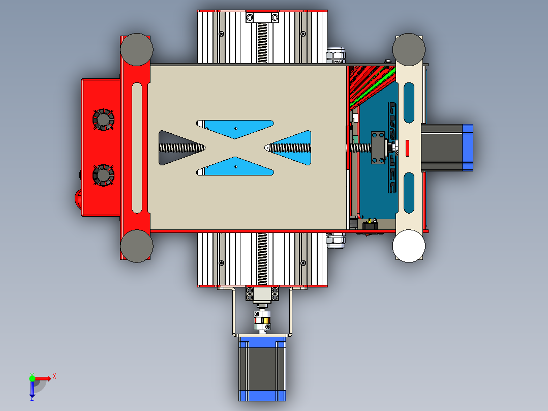 3轴cnc雕刻机俯视图