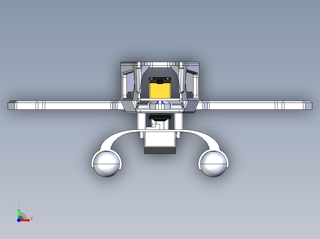 旋翼机简易结构前视图