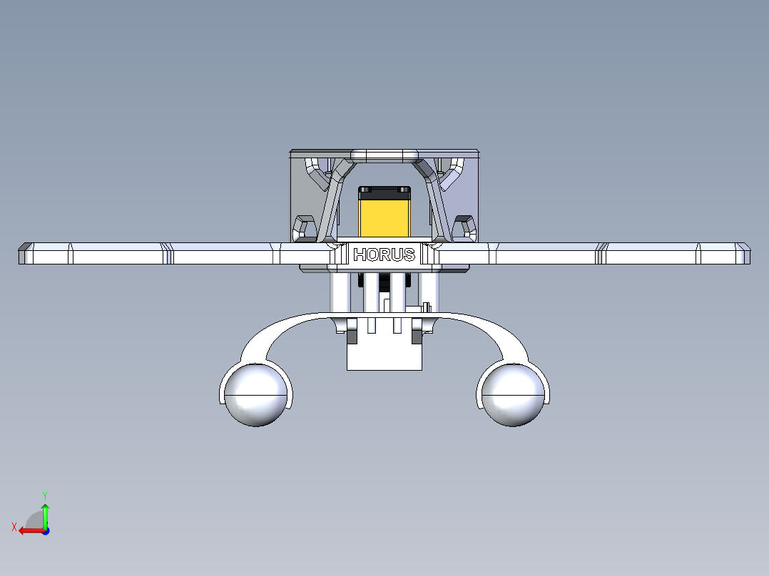 旋翼机简易结构后视图