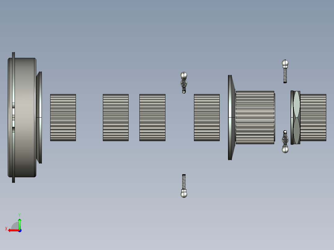 Q143-汽车三轴五档手动变速器的设计与仿真【三维proe】三维可能需要自己调整一下后视图