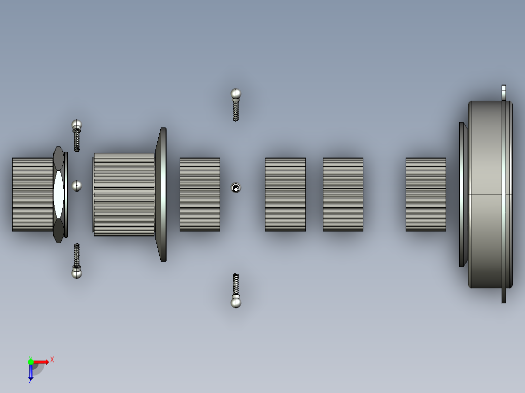 Q143-汽车三轴五档手动变速器的设计与仿真【三维proe】三维可能需要自己调整一下俯视图