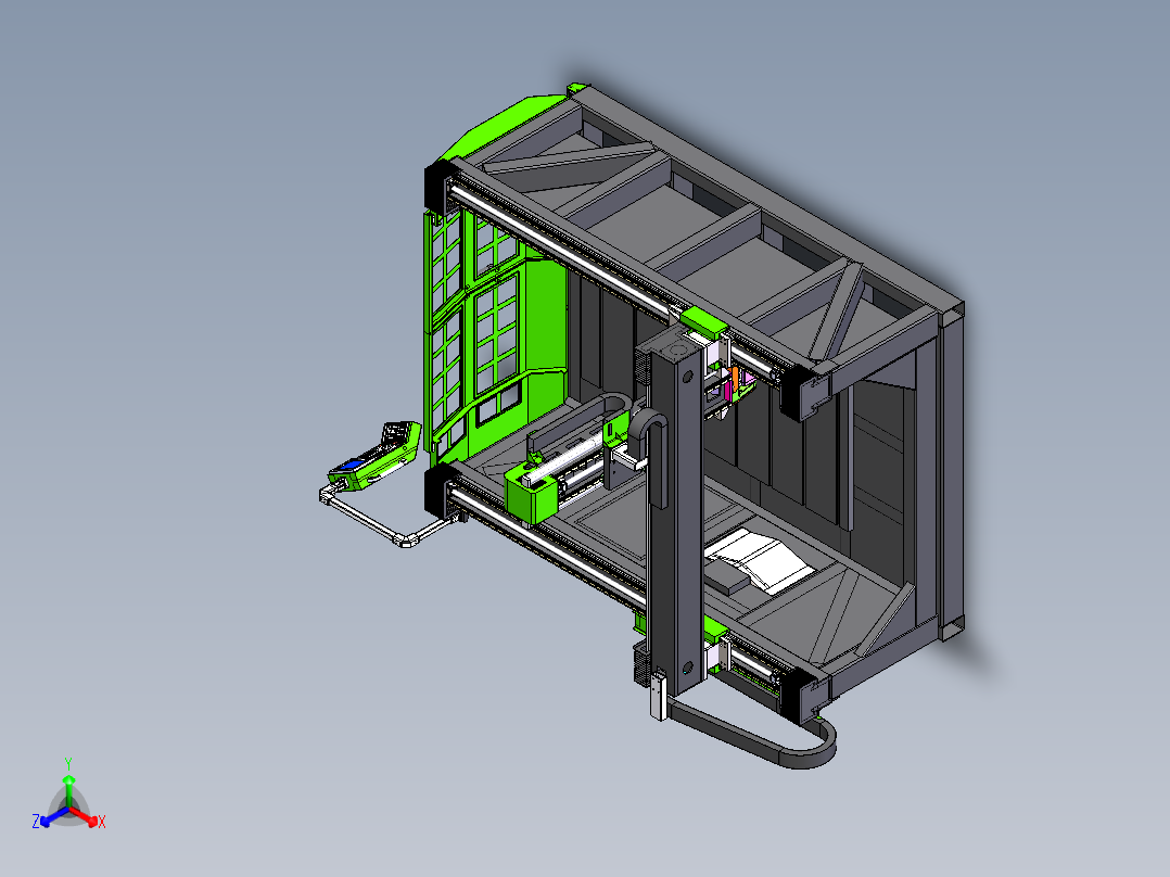 230超大型五轴雕刻机sw18可编辑正等轴测图