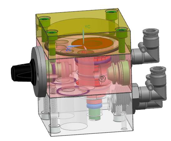 延时器（气动元件）3D图档和2D工程图3D模型