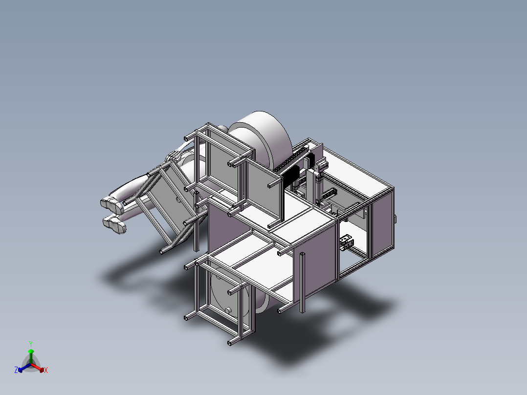 自动化手机壳喷油治具装配机器3D模型 自动化设备3D图纸非标自动化正等轴测图