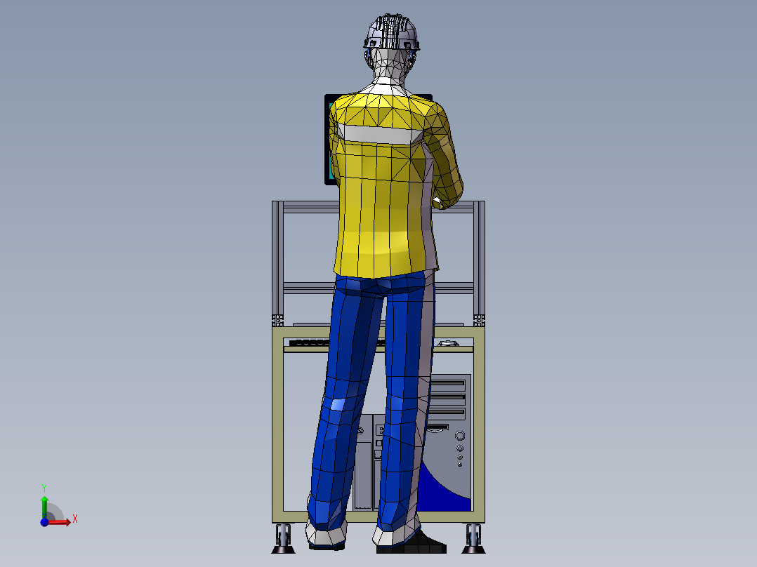 光纤激光打标机 3D模型 3D图纸非标自动化设备3D图纸3D模型前视图
