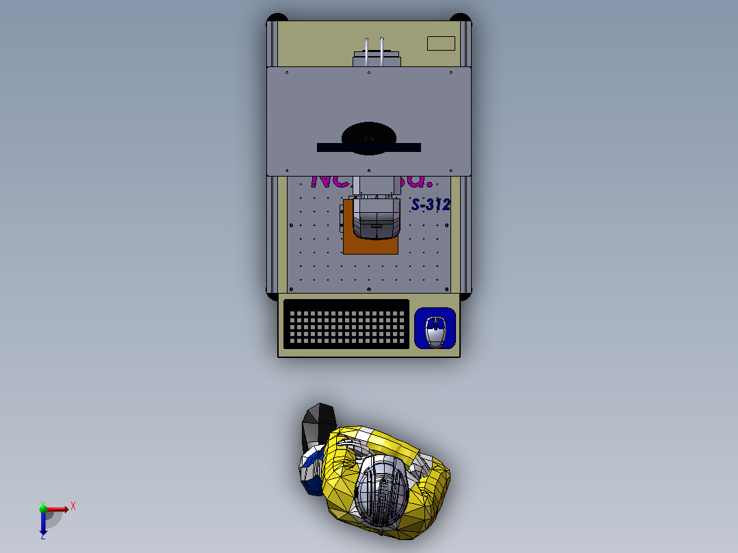光纤激光打标机 3D模型 3D图纸非标自动化设备3D图纸3D模型俯视图