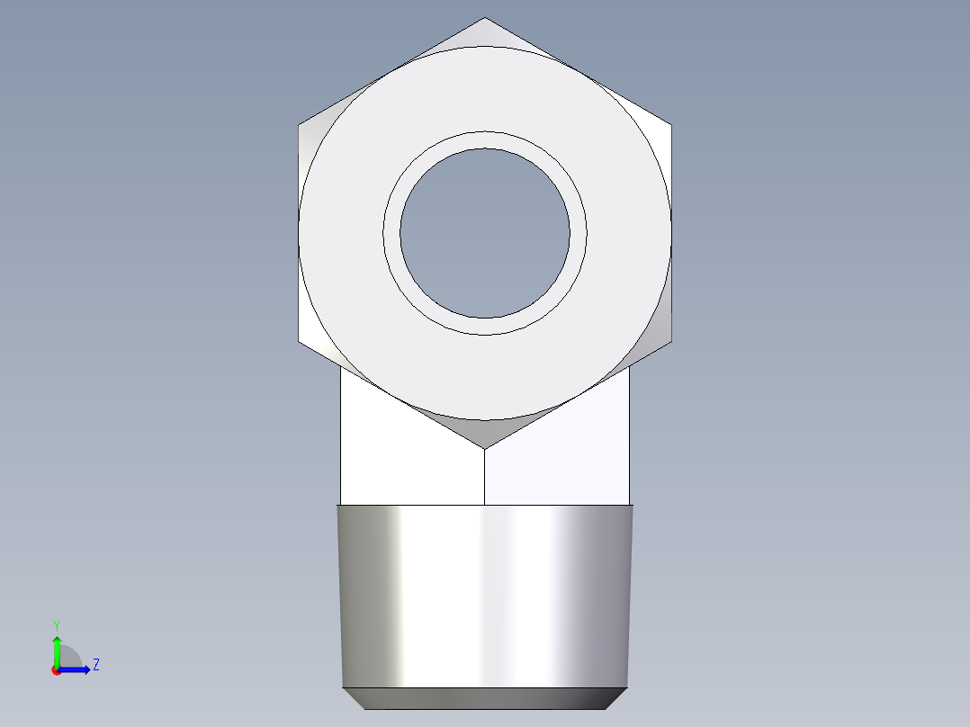 卡套式工业通用硬管接头EO_Male_stud_run_tee_TE12LRCF左视图