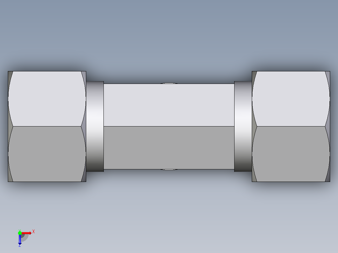卡套式工业通用硬管接头EO_Male_stud_run_tee_TE12LRCF俯视图