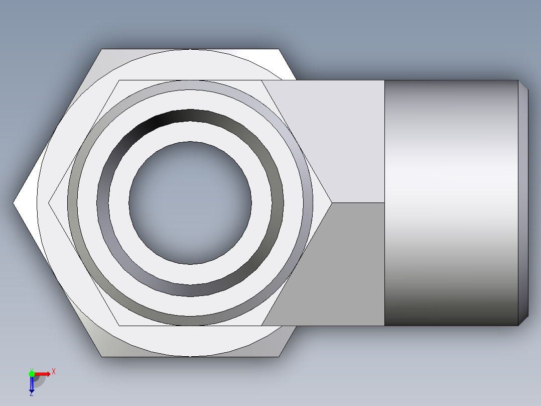 卡套式工业通用硬管接头EO_Standpipe_run_tee_EVL16SOMD71俯视图