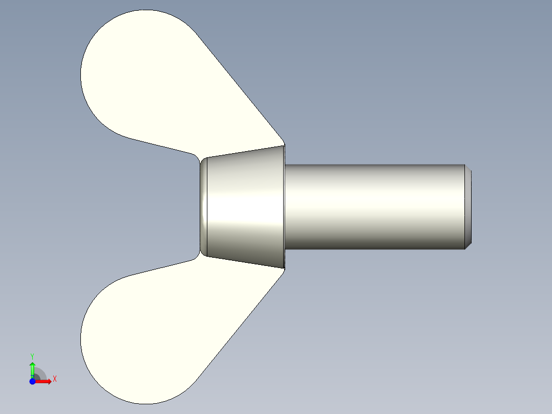 带耳螺钉-DIN_316_Wing_screws_16x2x35-29-24_73_6.4_38.4_16.stp前视图