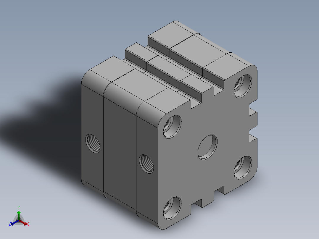 气缸ACE50X5S正等轴测图