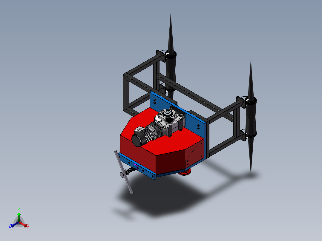 悬浮抽水机正等轴测图