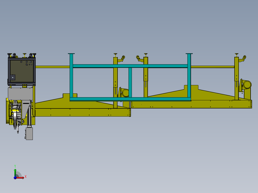 数据线标签加工生产线sw17前视图