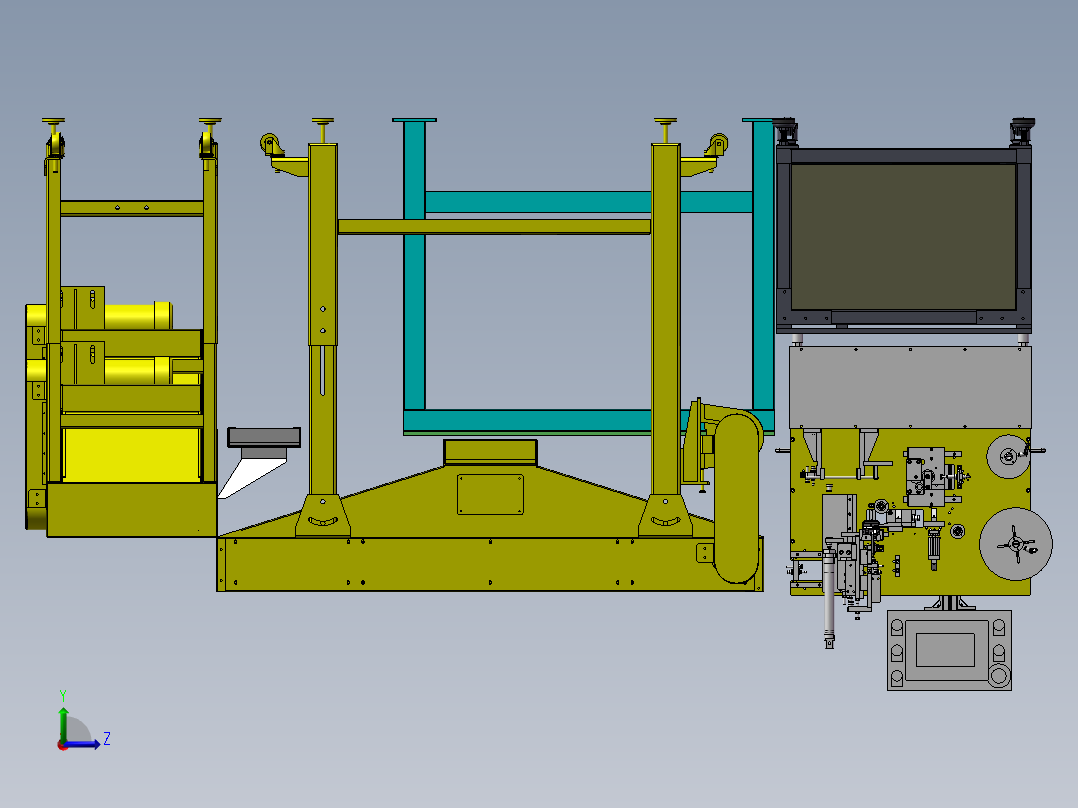 数据线标签加工生产线sw17左视图
