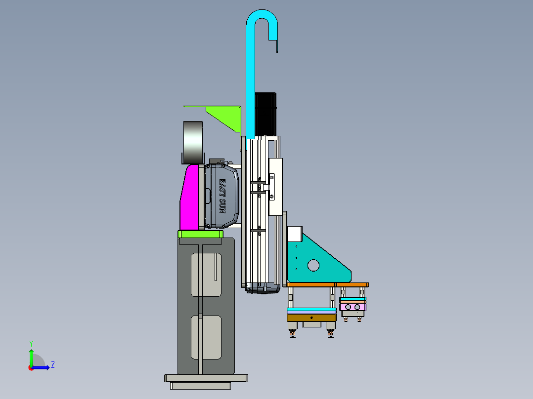 组装热熔机proe5.0.zip左视图