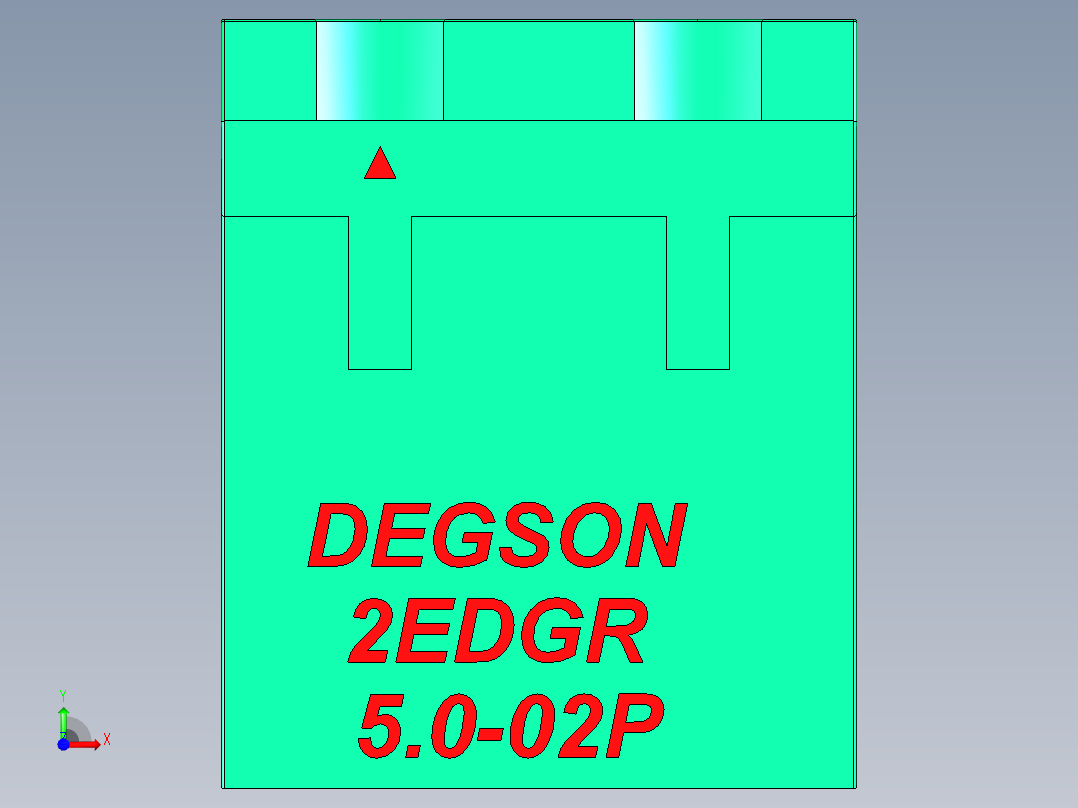 DEGSON 2EDG 系列 5.0mm 可插拔接线端子组-2EDGR-5.0-02P-14-00AH前视图