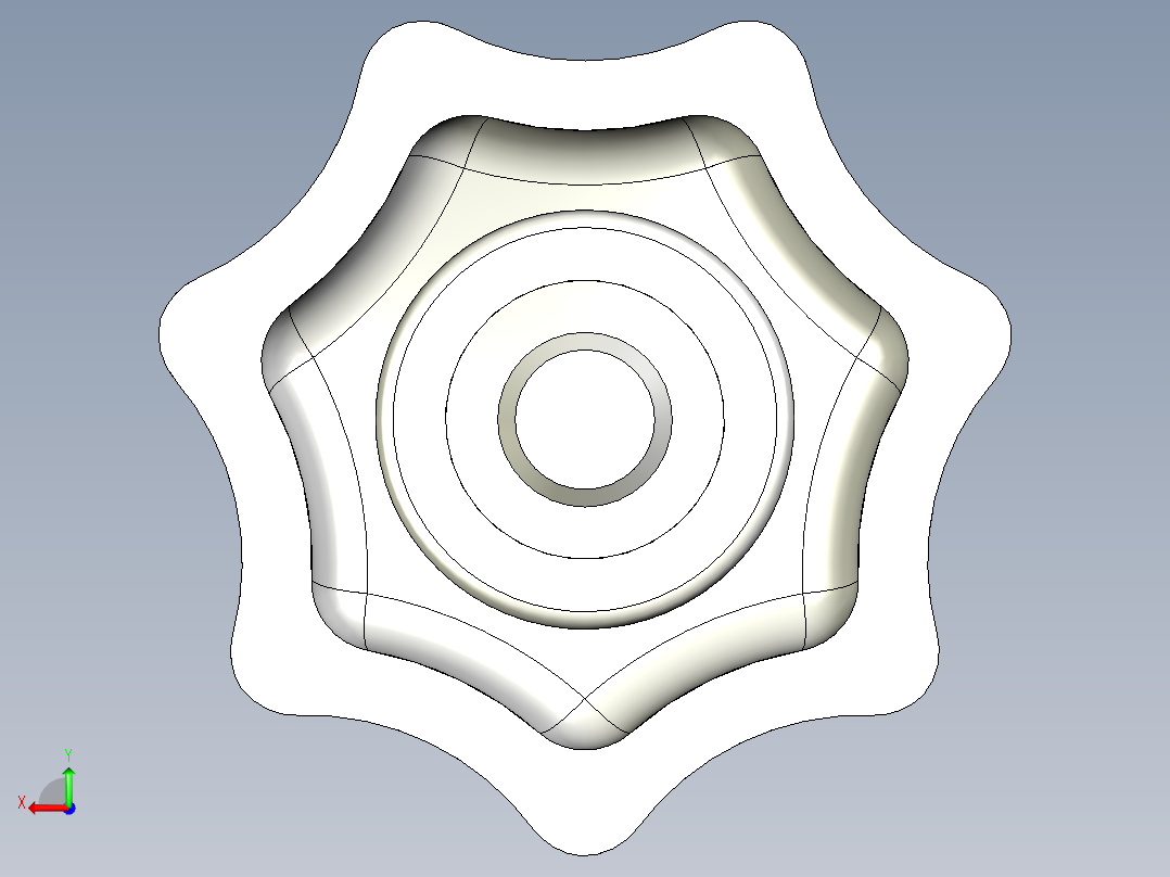 星型把手(塑膠)1081,1082,1083,1084-3D多系列多零件图纸模型后视图
