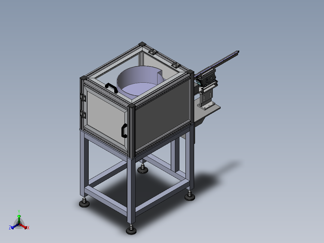 隔音振动盘正等轴测图