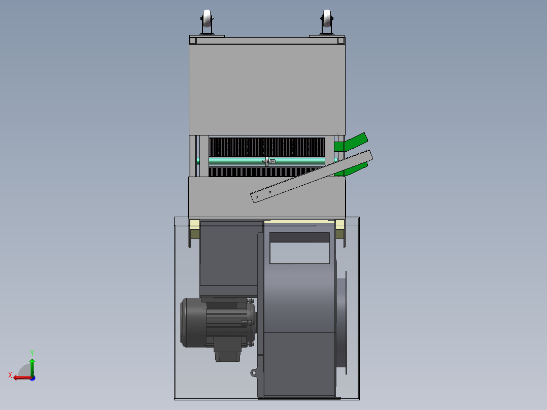 Q231-往复式振动筛设计【三维SolidWorks】后视图