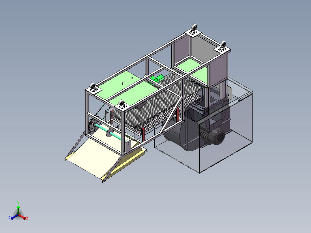 Q231-往复式振动筛设计【三维SolidWorks】正等轴测图