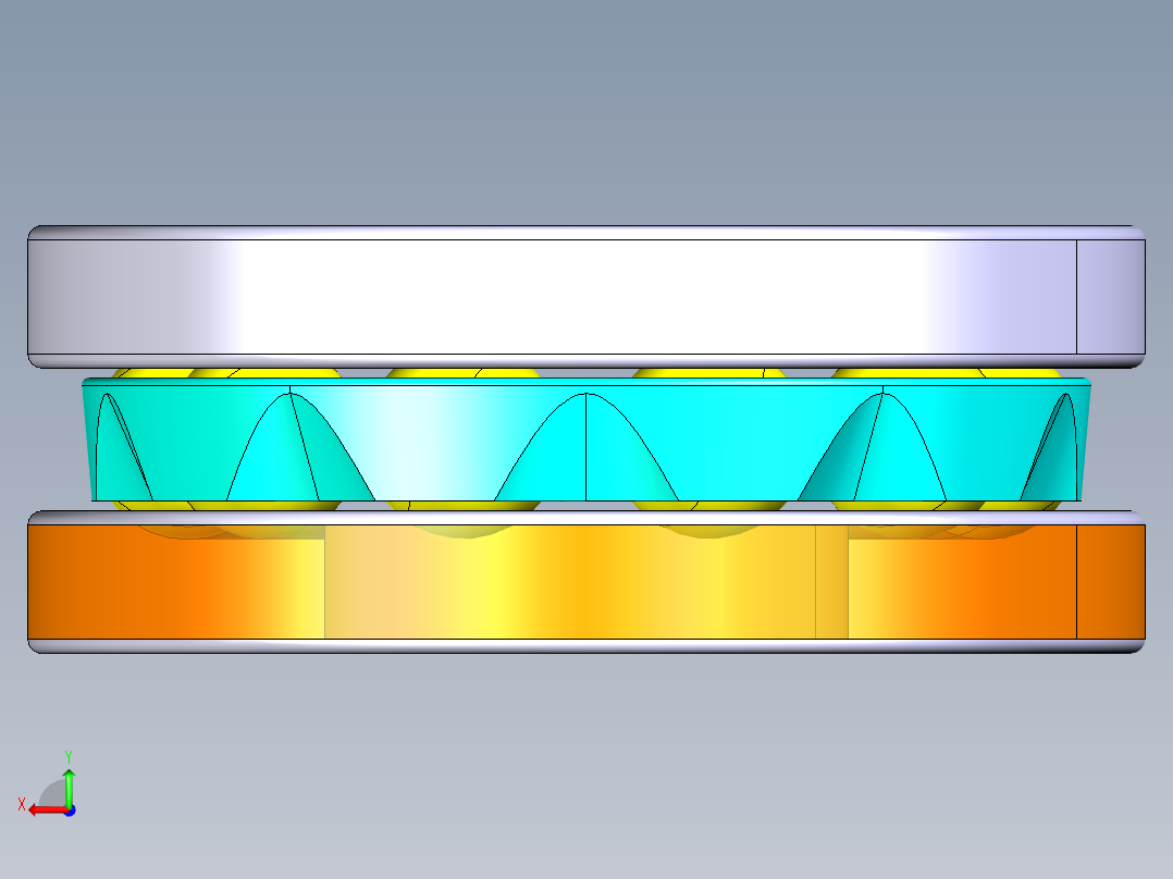 平面推力球轴承51304后视图