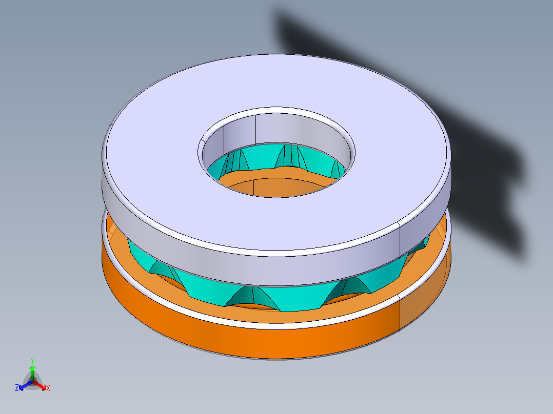平面推力球轴承51304正等轴测图