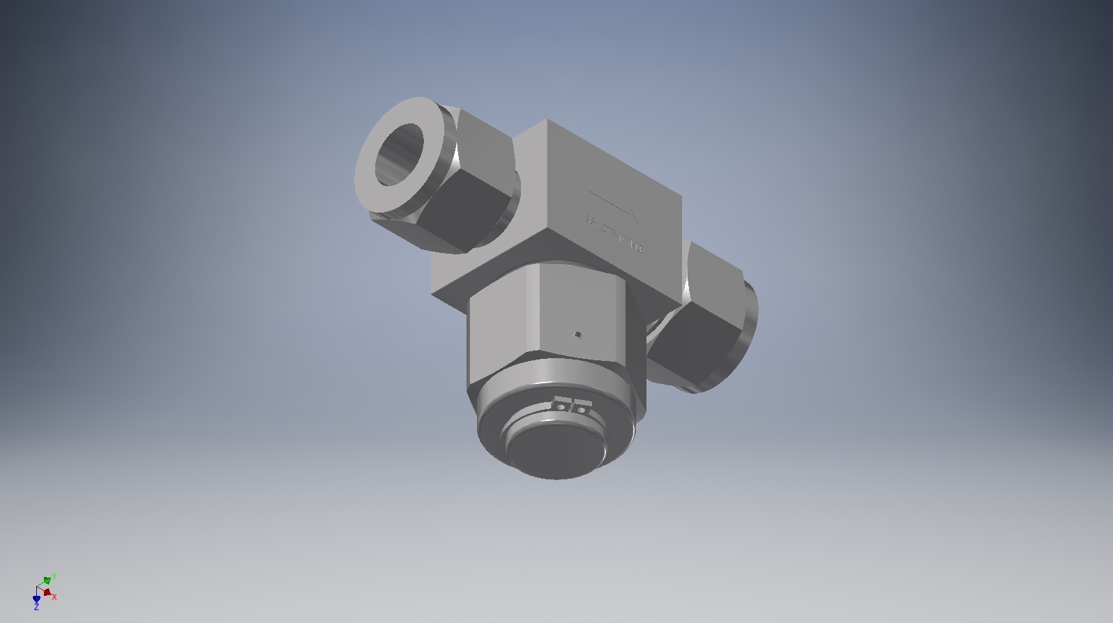 不锈钢三通型颗粒过滤器，12 mm世伟洛克卡套式管接头，无滤芯