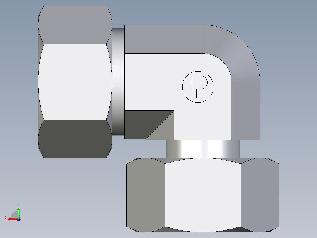 卡套式工业通用硬管接头EO_Standpipe_elbow_EVW18LCF后视图