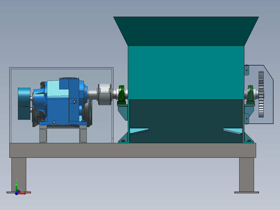 齿辊式破碎机前视图