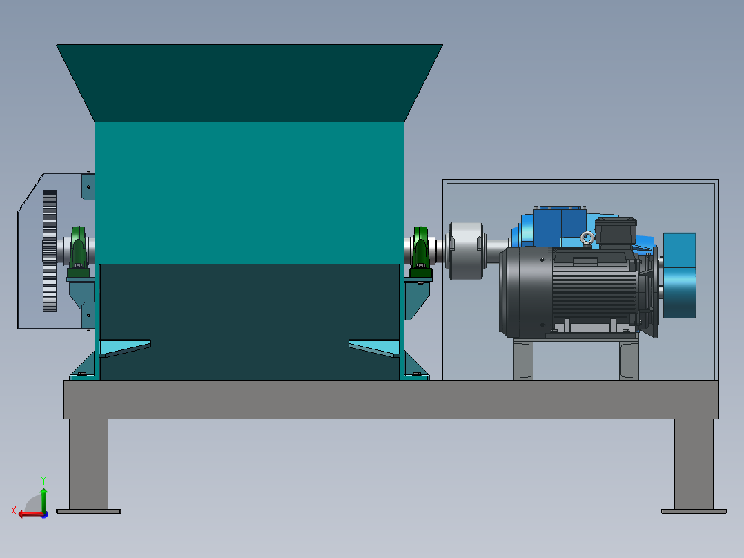 齿辊式破碎机后视图