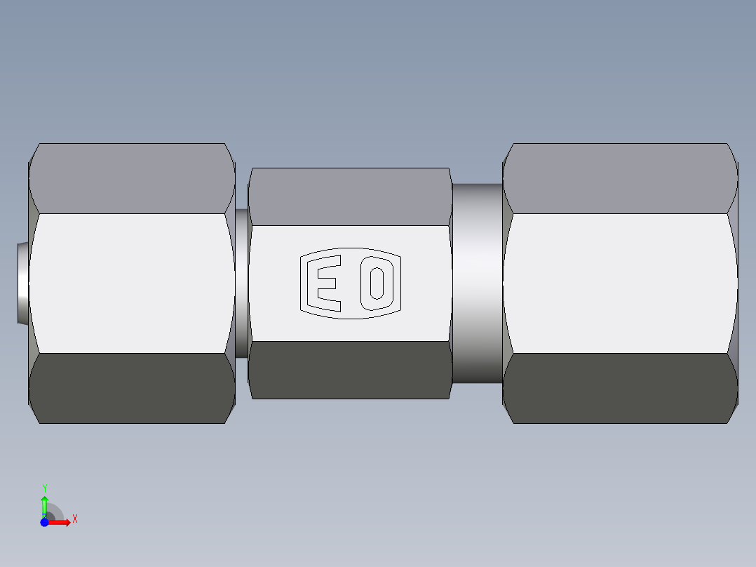卡套式工业通用硬管接头EO_Distance_piece_adapter_DA06SCF前视图