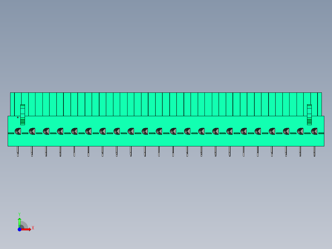 DEGSON 2EDG 系列 5.0mm 可插拔接线端子组-2EDGB-5.0-22P-14-00AH前视图