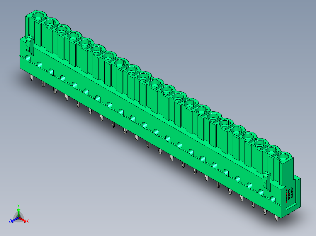 DEGSON 2EDG 系列 5.0mm 可插拔接线端子组-2EDGB-5.0-22P-14-00AH正等轴测图