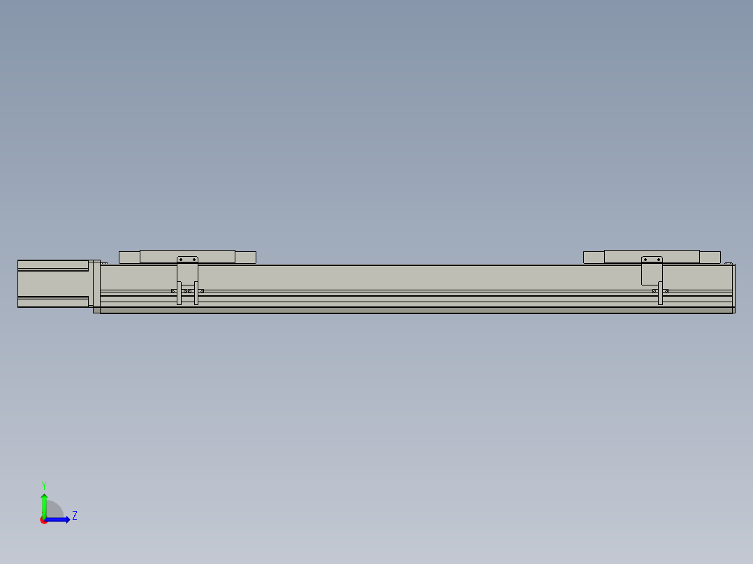 直线模组LHC17-S750-M设计图纸左视图