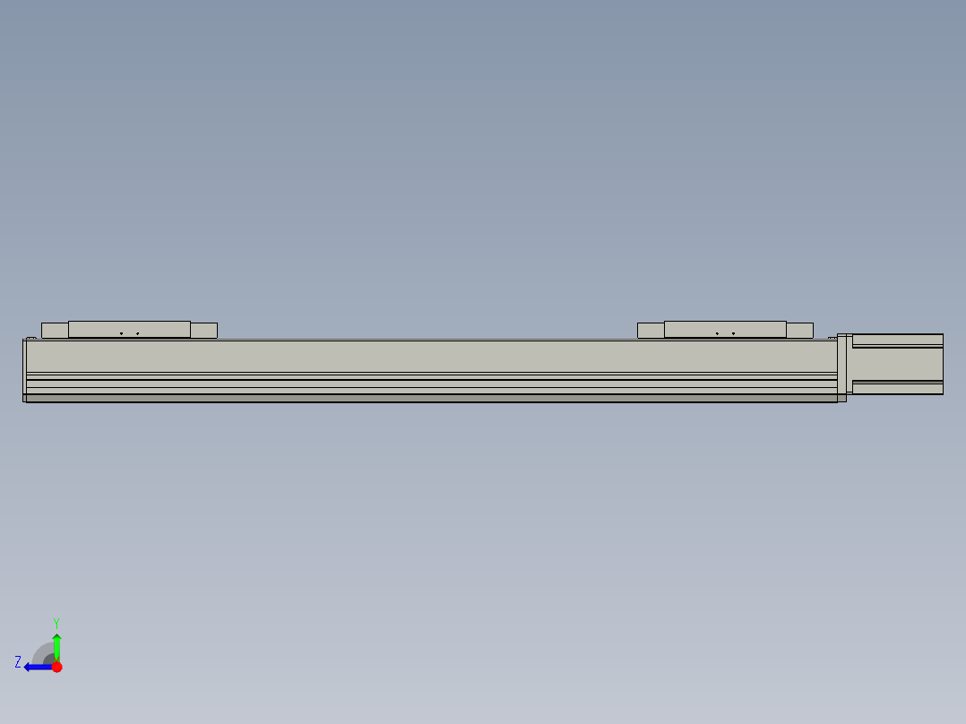 直线模组LHC17-S750-M设计图纸右视图